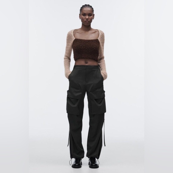 Zara NWOT Knit Crochet Long Sleeves Crop Top - Picture 9 of 9